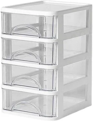 Immagine prodotto di Contenitore trasparente e impilabile in plastica bianca trasparente.