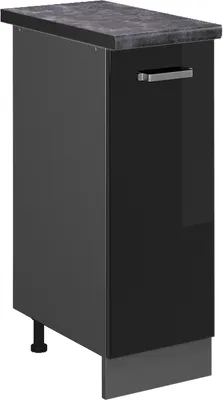 Produktbild von Apothekerschrank Vicco R-Line Schwarz Hochglanz 30 cm , AP Anthrazit, Model 45509