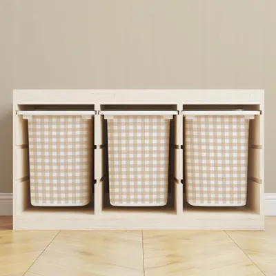 Zdjęcie produktu dla Naklejka na kosz, pojemnik IKEA TROFAST 34x50cm, Rustykalna Kratka