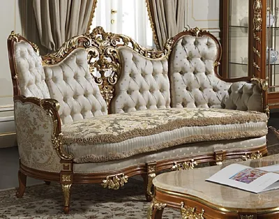 Produktbild von Casa Padrino Luxus Barock Sofa Creme / Silber / Braun / Gold - Edles handgefertigtes Wohnzimmer Sofa mit elegantem Muster - Hotel Möbel - Schloss Möbel - Luxus Qualität -  Italy