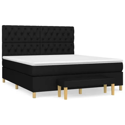 Produktbild von Boxspringbett mit Matratze Schwarz 160x200 cm Stoff