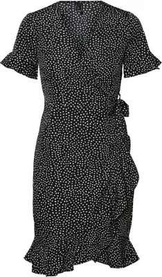 Produktbild von Vero Moda Kleid Gepunktetes Wickelkleid mit V-Ausschnitt und kurzen Ärmeln