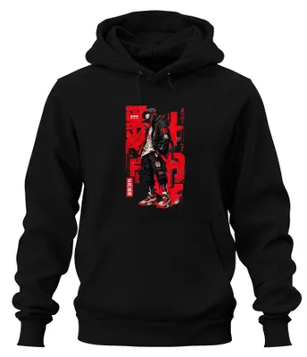 Productafbeelding van Techwear, anime, ninja, Japan, streetwear, cyberpunk, Y2K, manga, hoodie, capuchontrui, zwart, maat S
