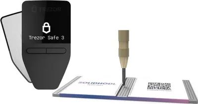 Produktbild von Trezor Safe 3 Stellar Silver + SOLIDHODL - Advantage Bundle - Hardware Wallet - Wallet für Bitcoin, Ethereum und viele andere Kryptowährungen