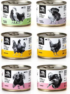 Produktbild von 3Coty Nassfutter für ausgewachsene Katzen, Geschmacksmischung, 6 x 180 g
