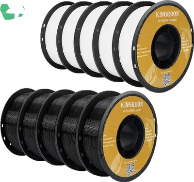 Obrázek produktu pro Filament pro 3D tiskárny, cívka 10 kg, průměr 1,75 mm, PETG 5 bílá 5 černá