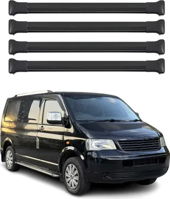 Produktbild von Dachträger Grundtäger für VW Transporter T5 2003-2015 75kg Alu Schwarz 4 tlg
