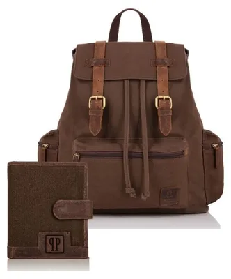 Produktbild von Herren Portemonnaie aus Leder T-04 und Herren Reiserucksack T-24 Paolo Peruzzi ZUP-87-BR