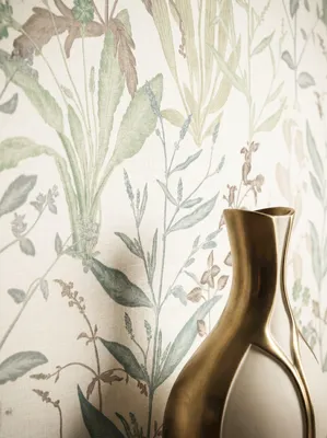 Newroom Vliestapete Novira Braun Blumen, Wohnbeispiel