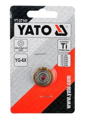 Zdjęcie produktu dla Yato YT-37141, Koło tnące, Węglik tytanu, Srebrny, Żółty, YT-3705, YT-3706, YT-3707, YT-3708, 22 mm, 14 mm
