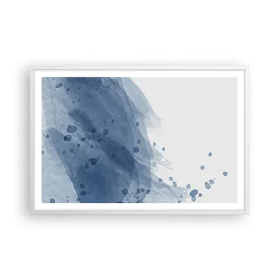 Produktbild von Gerahmtes Poster - Weißer Rahmen - Blau Weiß Hintergrund - 91,5x61 cm - Wand Bild - Wanddeko - Wandbilder - Kunstposter - Wandposter - Bilderrahmen - Bilder - Kunstdruck - P2WAA91x61-5088