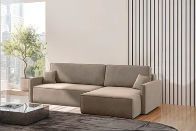 Produktbild von Kaiser Möbel Schlafsofa Carlos L-Form, Ecksofa Mit Bettkasten Und Schlaffunktion Stoff Salvador Rechts Dunkelbeige