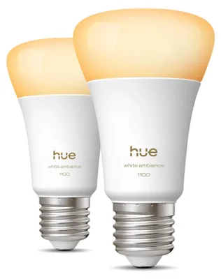 Zdjęcie produktu dla Philips Hue White ambiance Inteligentna żarówka A60 E27 - 1100, Inteligentne żarówki, Bluetooth/Zigbee, Biały, LED, E27, A19