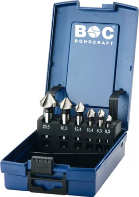 Produktbild von BOHRCRAFT Kegelsenker-Satz DIN335C HSS Co5 Z=3 6-tlg. i.Kunststoffkassette