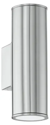 Immagine prodotto di Applique Biemissione Esterno Moderna Riga Acciaio Argento Gu10