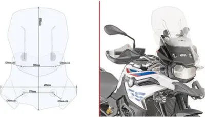 Productafbeelding van Givi montageset D5129KIT voor ruit D5127SG/D5127STG/AF5127G, geschikt voor BMW F 750 GS (18>23)