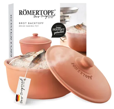 Produktbild von Römertopf Brot-Back-Topf Ø 23 cm Brotbackform Naturton mit Deckel