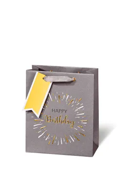 Produktbild von Tasche medium - Buch Format - 23x19x9 cm - Birthday gold - Happy