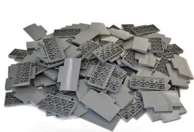 A pile of gray LEGO bricks.