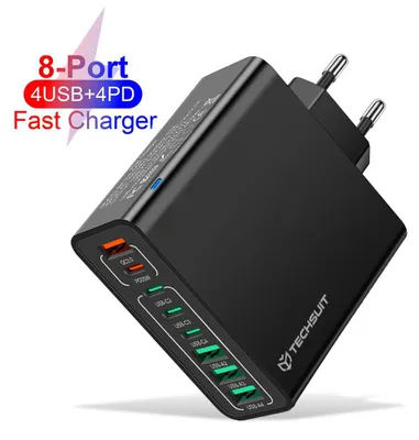 Obrázek produktu pro Techsuit Síťová nabíječka 65W – 8 portů pro rychlé nabíjení KP36767