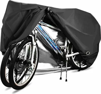 Produktbild von Fahrradabdeckung für 2 fahrräder wasserdichte 210D Oxford-Gewebe Atmungsaktives Draussen Fahrrad Schutzhülle mit Schlossösen Schutz, für Mountainbike und Rennrad 29 Zoll (Silber)
