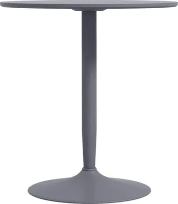 Produktbild von Esstisch, Runder Küchentisch, Moderner Esszimmertisch für 2 Personen, Bartisch mit Stahlbein, Rutschfester Fußauflage, für kleine Räume, Wohnzimmer, Ø70 x 75 cm, Grau |