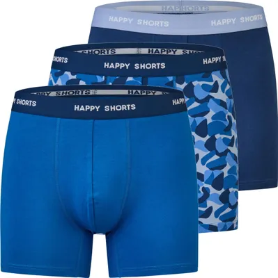 Produktbild von Happy Shorts Herren Trunk Jersey 3-Pack blau-camouflage - Größe M