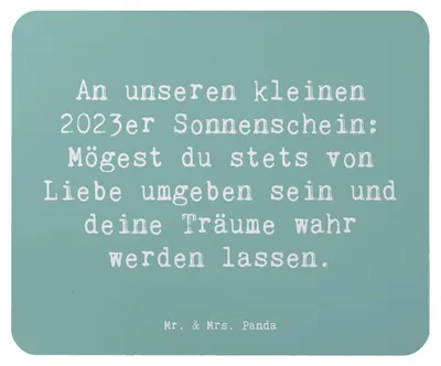 Produktbild von Mr. & Mrs. Panda Mousepad Spruch 2023 Geburtstagstraum - Meeresbrise - Geschenk, Geburtstag, Mauspad, Geburtstagsgeschenk, Geburtsjahr, Glückwunsch, Herzenswünsche, pc