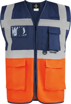 Produktbild von Korntex KXMF | Multi-Funktions-Warnweste Executive - Farbe: Navy/Orange - Größe: 3XL