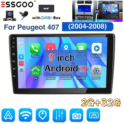 Productafbeelding van Android 15 Autoradio – 9 Inch HD IPS Scherm – Draadloze Android Auto – Wifi Navigatiesysteem
