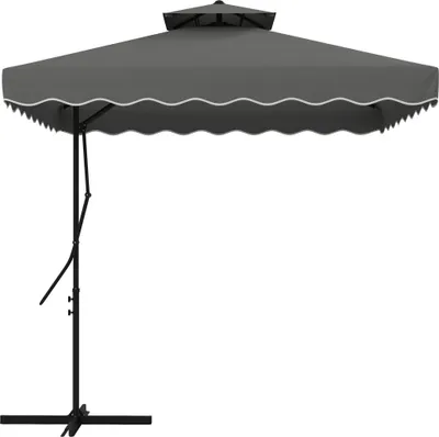 Obrázek produktu pro Slunečník Outsunny 243x243cm balkonový slunečník s UV ochranou, dvojitá stříška, křížový podstavec