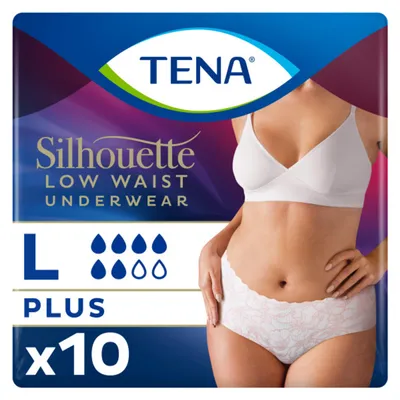 Productafbeelding van Tena Silhouette Plus Blanc - Lage Taille L (10 stuks)