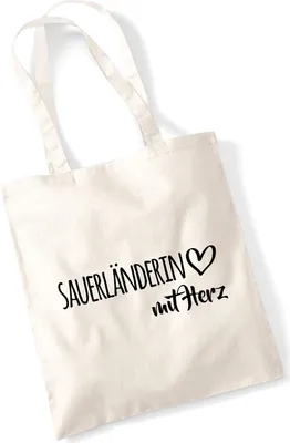 Produktbild von Huuraa Jutebeutel Sauerländerin mit Herz 10 Liter Natural Baumwolle Tasche Geschenkidee