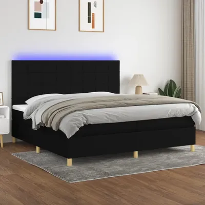 Produktbild von Maison Exclusive - Boxspringbett mit Matratze & LED Schwarz 200x200 cm Stoff