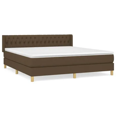 Produktbild von vidaXL Boxspringbett mit Matratze Dunkelbraun 180x200 cm Stoff