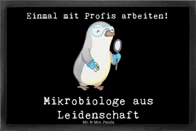 Produktbild von Mr. & Mrs. Panda Gummimatte Mikrobiologe Leidenschaft 40 x 60 cm - Schwarz - Geschenk, Witzig, Schmutzmatte, Spruch, Labor, Forschung, bodenmatte, fußmatte, Bodenvorleger