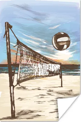 Produktbild von MuchoWow® Poster Volleyball - Strand - Netz 80x120 cm - Papierdruck