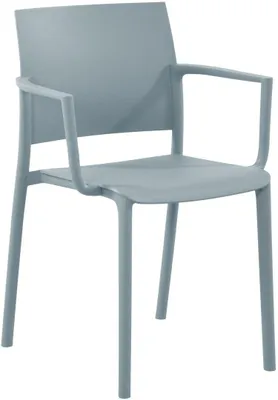 Image de Chaise de jardin Valtor, couleur gris clair, avec accoudoirs