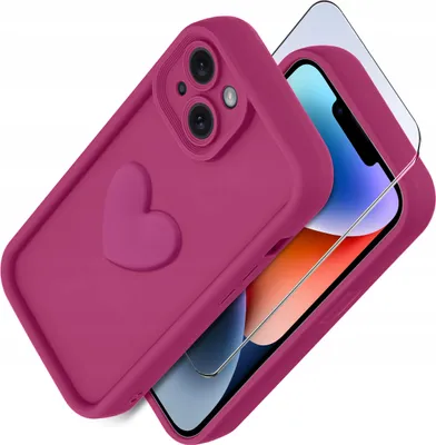 Immagine prodotto di Custodia per iPhone 13 | 14 in silicone OPACO cuore + Protezione per lo schermo 9H