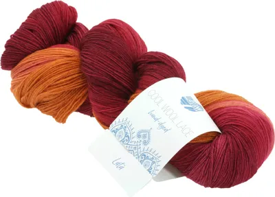 Produktbild von Lana Grossa Cool Wool Lace Hand-Dyed 809 Lata Orange/Burgund/Rot