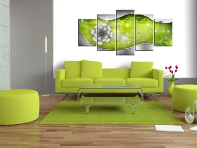 Produktbild von Akustikbild Abstrakt Blumen 200x100 cm Bilder Akustikschaum Hochleistungsschallabsorber Schallschutz Leinwand 5 tlg Wandbild Raumakustik Schalldämmung 020101-205