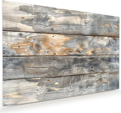Produktbild von Glasbild 75x50cm in XXL für Wohnzimmer, Schlafzimmer Motiv Vintage Holzplanken