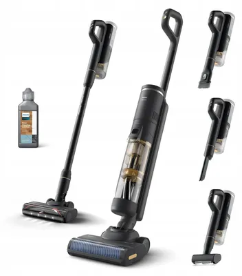 Productafbeelding van Philips 7000-serie: Stofzuiger en dweil voor de 7000-serie, 3-in-1 steelstofzuiger, zonder zak, zwart, rechthoekig, kunststof, voor droog en nat gebruik