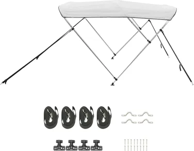 Produktbild von SucceBuy Bimini Top Bootsverdeck Bootdach Sonnenverdeck Hellgrau 3 Bögen 201-213 cm