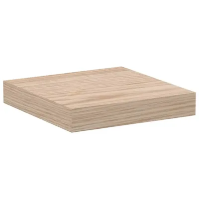 A floating shelf made of wood composite.