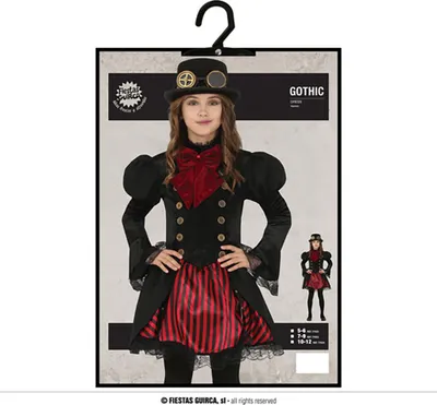 Immagine prodotto di Abito Gloomy - Costume da ragazza per Halloween, taglia:110/116