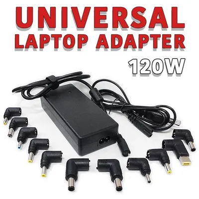 Productafbeelding van Universele laptopvoeding, 120W, geschikt voor Lenovo, HP, Dell, Asus, Sony, Samsung