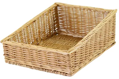 Immagine prodotto di Cesta espositore in vimini rettangolare cm 35x45xh12/21
