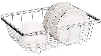 Abtropfgestell verstellbar Edelstahl 34-44 cm, für Spülbecken, silber