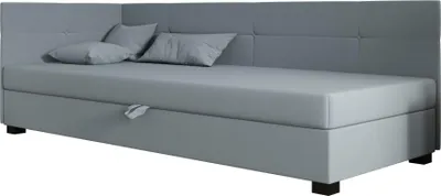 Obrázok produktu pre AURA SOFA Boxspringová posteľ DYLAN PLUS 120x195 Kompletná sada s matracom Bonell, čalúnená posteľ s úložným priestorom – tyrkysová, SAWANA 72
